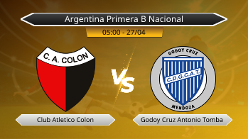 Argentina Primera B Nacional Club Atletico Colon VS Godoy Cruz Antonio Tomba