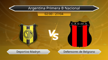 Argentina Primera B Nacional Deportivo Madryn VS Defensores de Belgrano