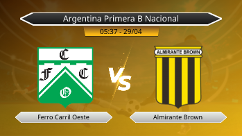 Argentina Primera B Nacional Ferro Carril Oeste VS Almirante Brown