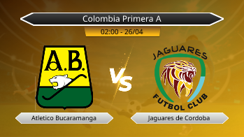 Colombia Primera A Atletico Bucaramanga VS Jaguares de Cordoba