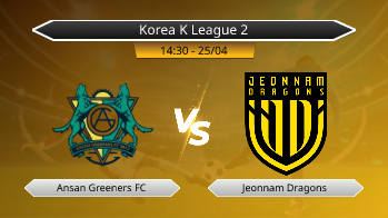Korea K League 2 Ansan Greeners FC VS Jeonnam Dragons