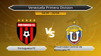 Venezuela Primera Division Portuguesa FC VS Universidad Central de Venezuela FC