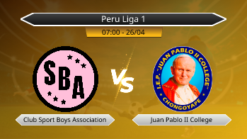 Peru Liga 1 Club Sport Boys Association VS Juan Pablo II College