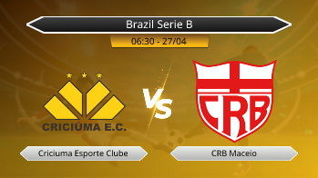 Brazil Serie B Criciuma Esporte Clube VS CRB Maceio