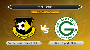 Brazil Serie B Sao Bernardo Futebol Clube VS Goias Esporte Clube