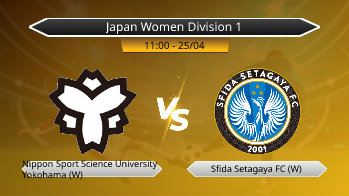 Japan Women Division 1 Nippon Sport Science University Yokohama (W) VS Sfida Setagaya FC (W)