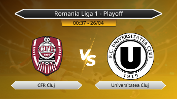 Romania Liga 1 - Playoff CFR Cluj VS Universitatea Cluj