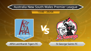 Australia New South Wales Premier League APIA Leichhardt Tigers FC VS St George Saints FC