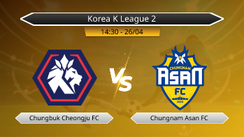 Korea K League 2 Chungbuk Cheongju FC VS Chungnam Asan FC