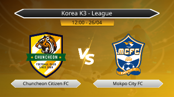 Korea K3 - League Chuncheon Citizen FC VS Mokpo City FC