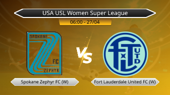 USA USL Women Super League Spokane Zephyr FC (W) VS Fort Lauderdale United FC (W)