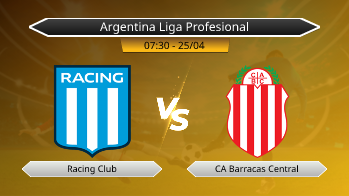 Argentina Liga Profesional Racing Club VS CA Barracas Central