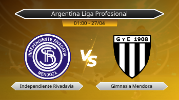 Argentina Liga Profesional Independiente Rivadavia VS Gimnasia Mendoza