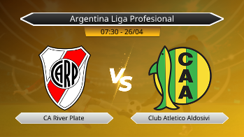 Argentina Liga Profesional CA River Plate VS Club Atletico Aldosivi