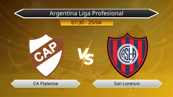 Argentina Liga Profesional CA Platense VS San Lorenzo