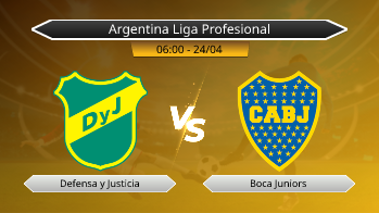 Argentina Liga Profesional Defensa y Justicia VS Boca Juniors