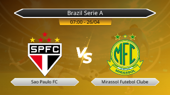 Brazil Serie A Sao Paulo FC VS Mirassol Futebol Clube