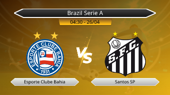 Brazil Serie A Esporte Clube Bahia VS Santos SP