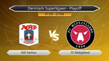 Denmark Superligaen - Playoff AGF Aarhus VS FC Midtjylland