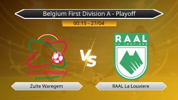 Belgium First Division A - Playoff Zulte Waregem VS RAAL La Louviere