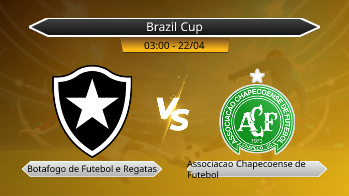 Brazil Cup Botafogo de Futebol e Regatas VS Associacao Chapecoense de Futebol