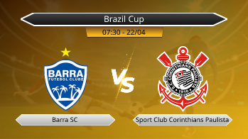 Brazil Cup Barra SC VS Sport Club Corinthians Paulista