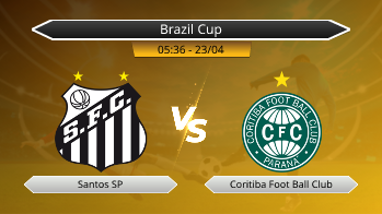 Brazil Cup Santos SP VS Coritiba Foot Ball Club
