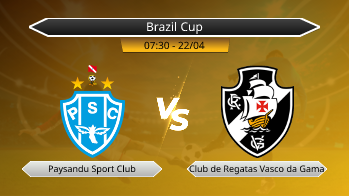 Brazil Cup Paysandu Sport Club VS Club de Regatas Vasco da Gama