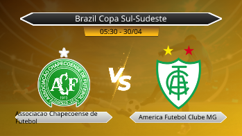 Brazil Copa Sul-Sudeste Associacao Chapecoense de Futebol VS America Futebol Clube MG