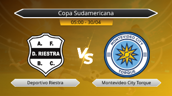 Copa Sudamericana Deportivo Riestra VS Montevideo City Torque