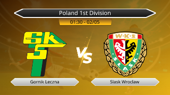 Poland 1st Division Gornik Leczna VS Slask Wroclaw