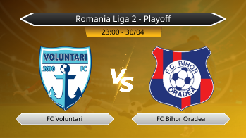 Romania Liga 2 - Playoff FC Voluntari VS FC Bihor Oradea