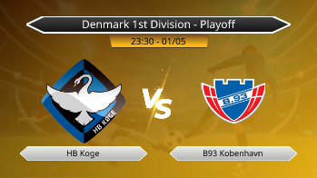 Denmark 1st Division - Playoff HB Koge VS B93 Kobenhavn