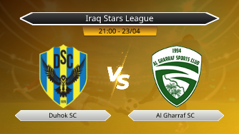 Iraq Stars League Duhok SC VS Al Gharraf SC