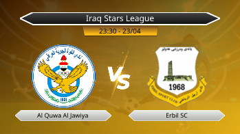 Iraq Stars League Al Quwa Al Jawiya VS Erbil SC