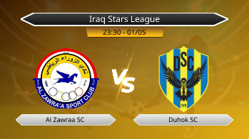Iraq Stars League Al Zawraa SC VS Duhok SC