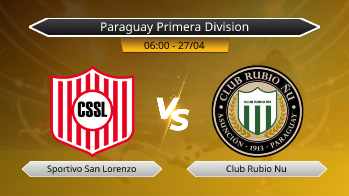 Paraguay Primera Division Sportivo San Lorenzo VS Club Rubio Nu