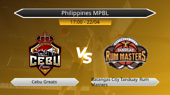 Philippines MPBL Cebu Greats VS Batangas City Tanduay Rum Masters