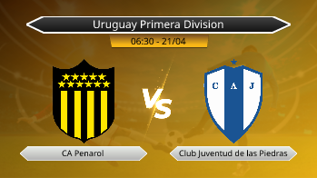 Uruguay Primera Division CA Penarol VS Club Juventud de las Piedras