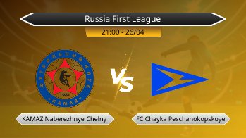 Russia First League KAMAZ Naberezhnye Chelny VS FC Chayka Peschanokopskoye
