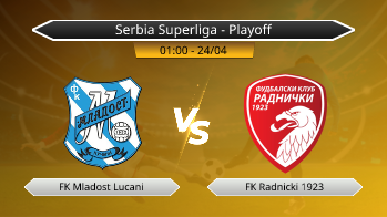 Serbia Superliga - Playoff FK Mladost Lucani VS FK Radnicki 1923
