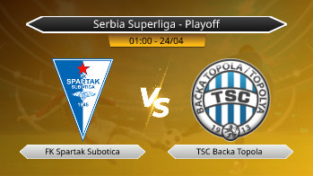 Serbia Superliga - Playoff FK Spartak Subotica VS TSC Backa Topola