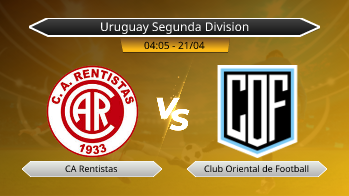 Uruguay Segunda Division CA Rentistas VS Club Oriental de Football