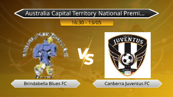 Australia Capital Territory National Premier League Brindabella Blues FC VS Canberra Juventus FC