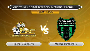 Australia Capital Territory National Premier League Tigers FC Canberra VS Monaro Panthers FC