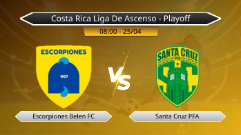 Costa Rica Liga De Ascenso - Playoff Escorpiones Belen FC VS Santa Cruz PFA