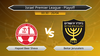 Israel Premier League - Playoff Hapoel Beer Sheva VS Beitar Jerusalem