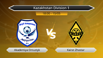 Kazakhstan Division 1 Akademiya Ontustyk VS Kairat Zhastar