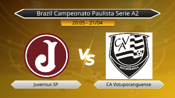 Brazil Campeonato Paulista Serie A2 Juventus SP VS CA Votuporanguense