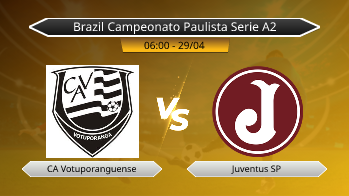 Brazil Campeonato Paulista Serie A2 CA Votuporanguense VS Juventus SP